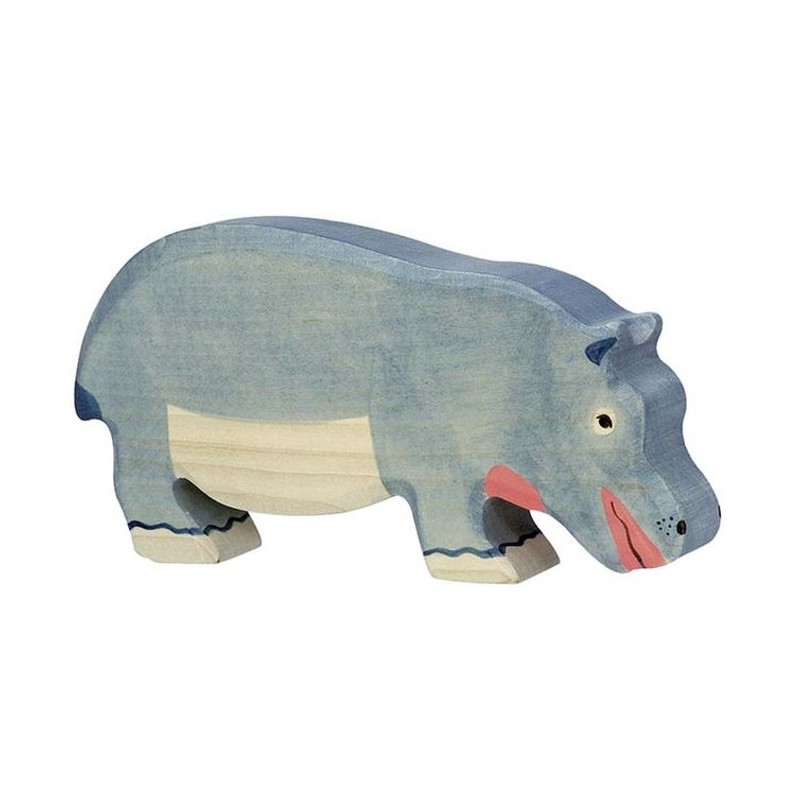 Figurine en bois grand hippopotame-Holztiger