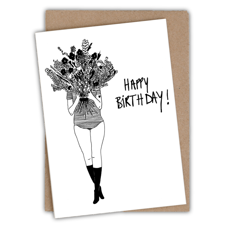 Carte d'anniversaire - Flower girl