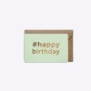 Mini-carte Happy Birthday - Vert d'eau
