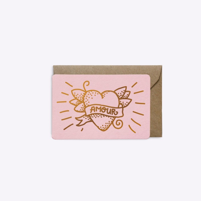 Mini-carte Love Tattoo - Rose