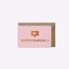 Mini-carte Super maman - Rose