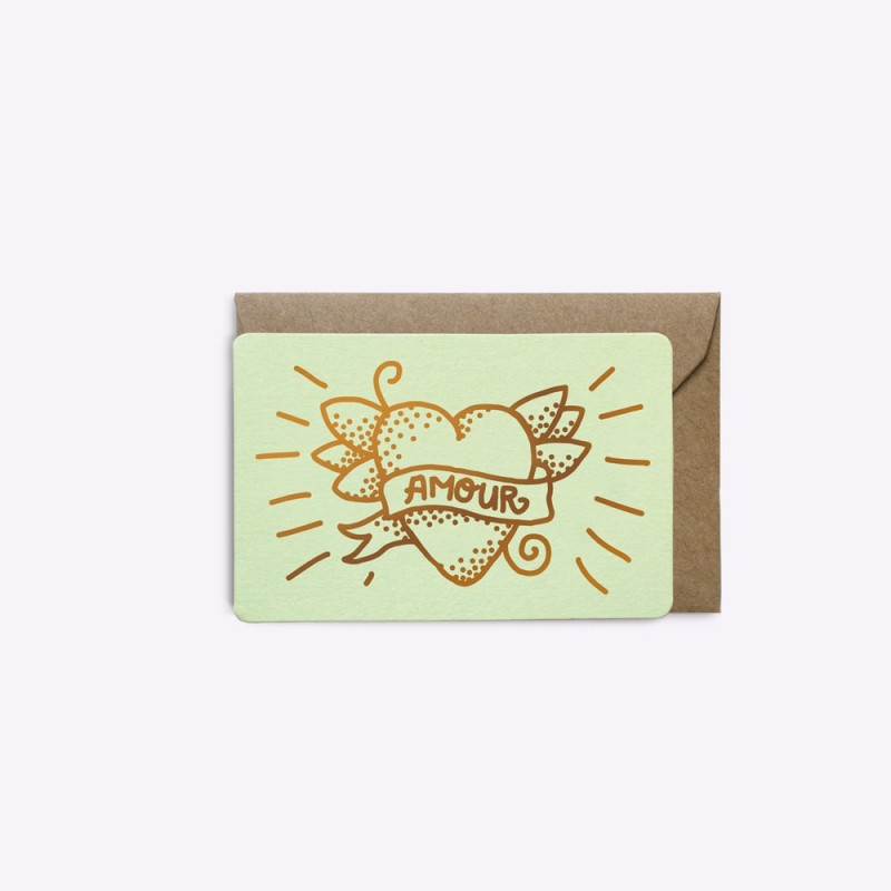 Mini-carte Love Tattoo - Vert