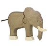 Figurine en bois éléphant trompe vers le bas - Holztiger