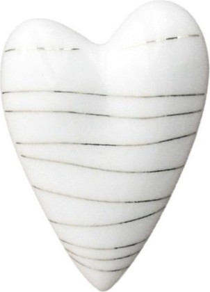 Coeur porcelaine - rayures dorées