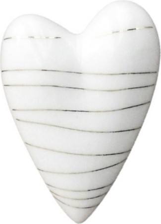 Coeur porcelaine - rayures dorées