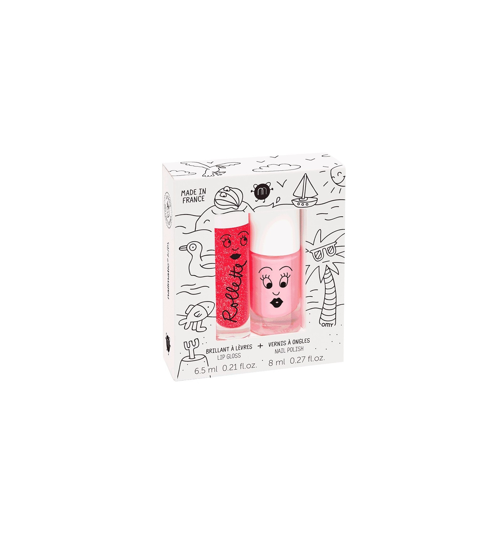 Coffret duo gloss rolette+vernis Holidays pour enfants de la