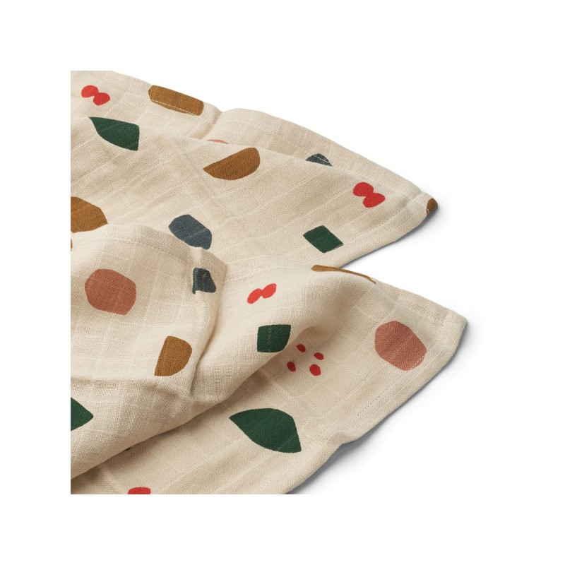 Set de 2 langes Lewis en coton bio - Geometric