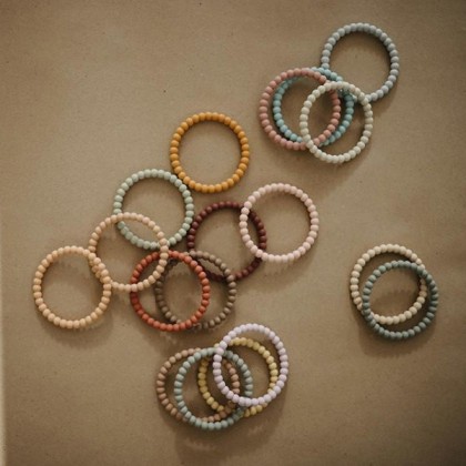 Lot de 3 bracelets anneau de dentition - Ocre/Taupe/Bordeau