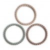 Lot de 3 bracelets anneau de dentition -Sauge/Rose/Nude