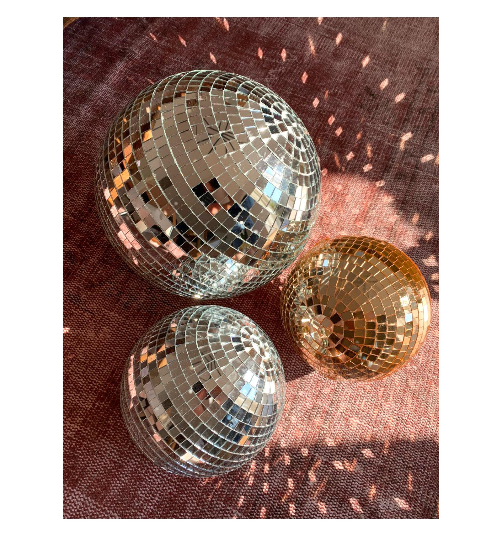 Objet déco Globe disco Boule à facettes argent D. 20 x H 30 cm -  Accessoires de déco - Décomania