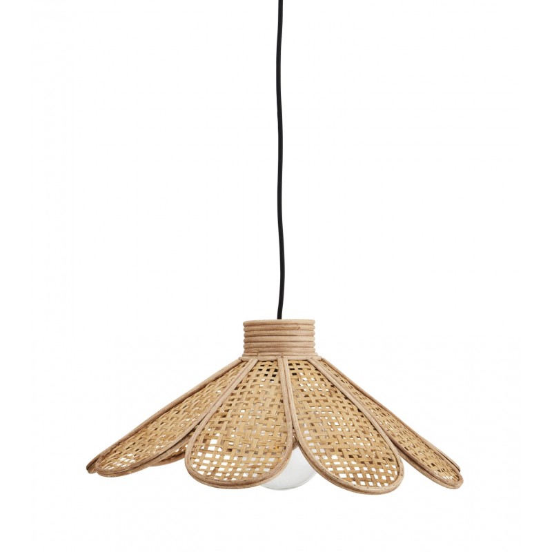 Suspension fleur en rotin