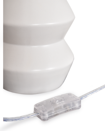 Lampe en raphia et céramique - Blanc