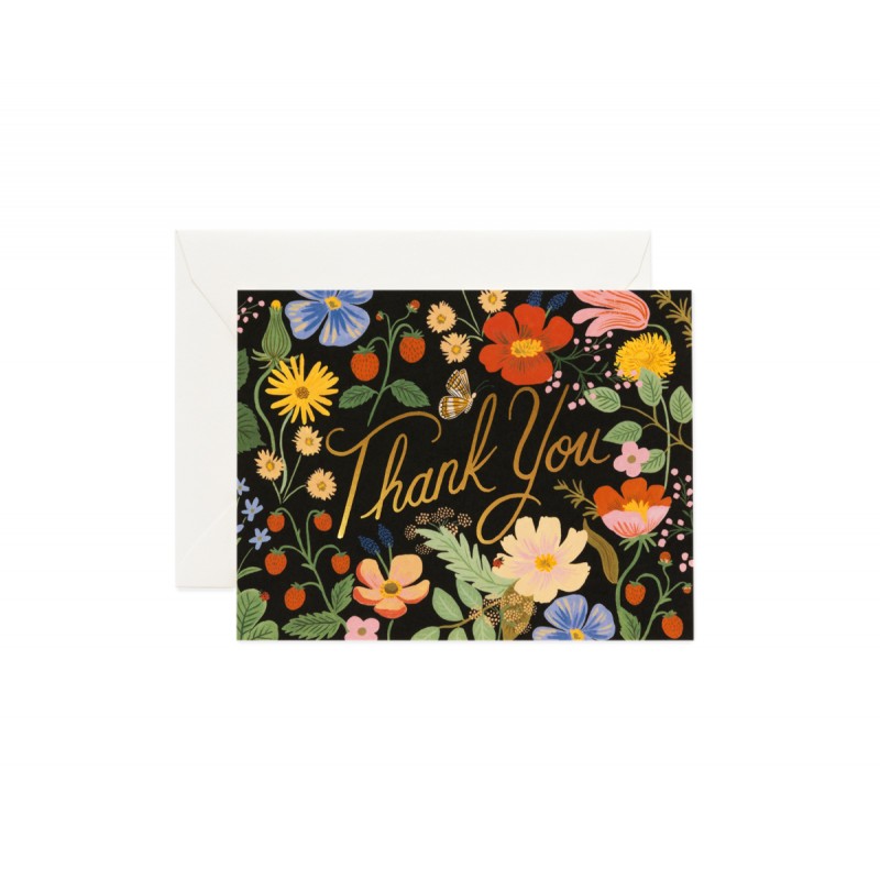 Carte Thank you - Strawberry fields