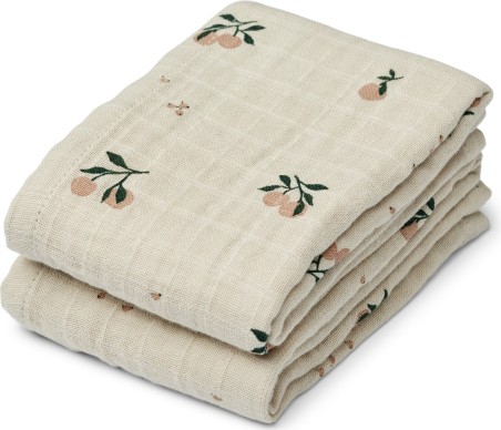 Set de 2 langes Lewis en coton bio - Pêche