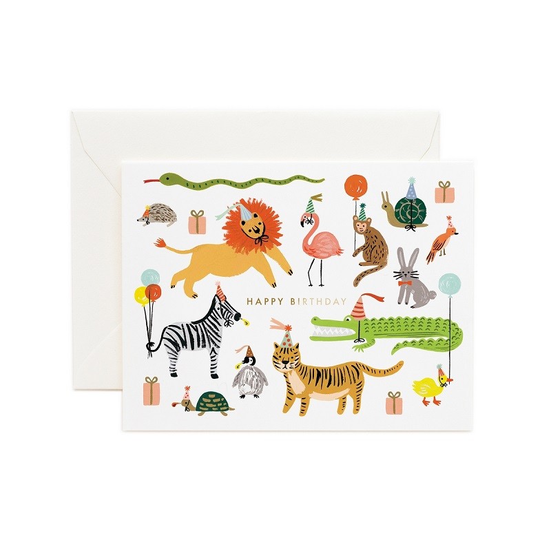 Carte d'anniversaire - Party animals