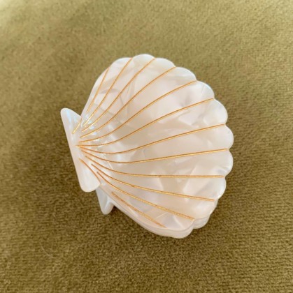 Barrette coquillage - Beige perle