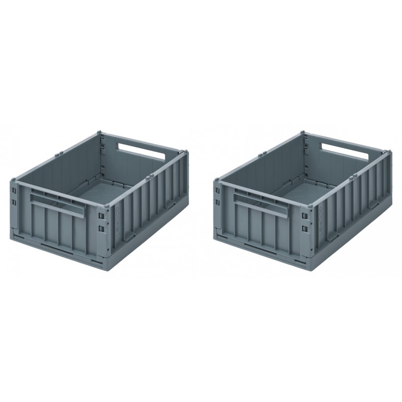 Set de 2 moyennes cagettes Weston - Bleu foncé