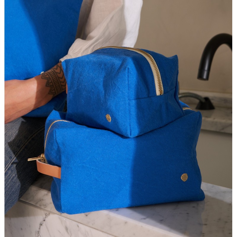 Trousse de toilette cube Bleu mecano - GM